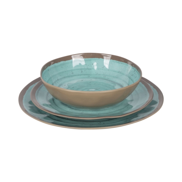 bo-camp Servies Halo 12 delig melamine aqua 6181392