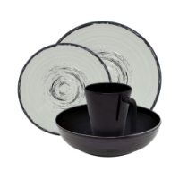eurotrail Isla servies anti slip 16 dlg black/ecru ETKW2051