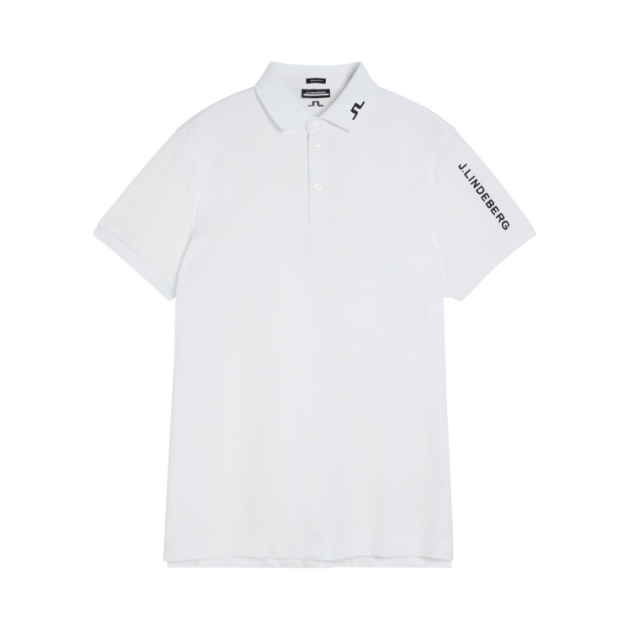 J. Lindeberg Tour Tech Reg Fit Golf Polo White GMJT06337