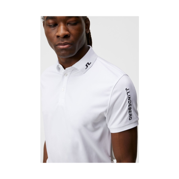 J. Lindeberg Tour Tech Reg Fit Golf Polo White GMJT06337
