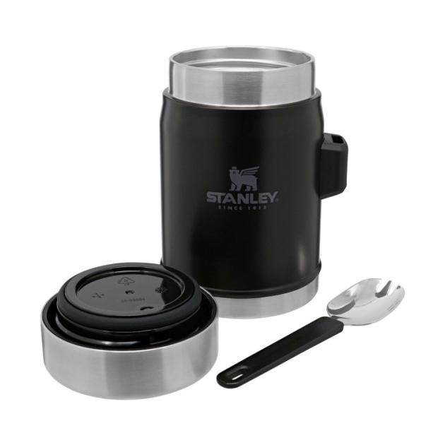 stanley The Legendary Food Jar + Spork .4L / 14oz Matte Black Pebble 10-09382-005