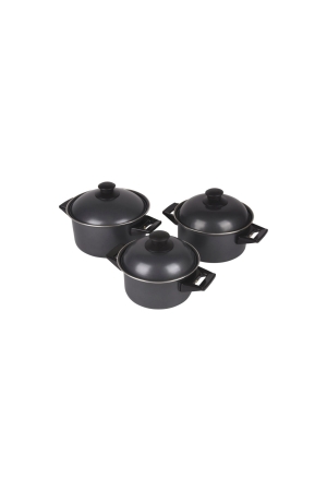 Bo-Camp Bo-Camp Pannenset Rondo Carbonstaal 3 DL  Bo-Camp Bo-Camp Pannenset Rondo Carbonstaal 3 DL