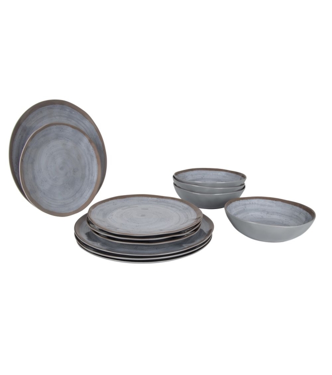 Bo-Camp Bo-Camp Servies Halo 12dlg melam gri/ter  6181390  Bo-Camp koken 6181390 ecru bij Leerentveldvrijetijd.nl