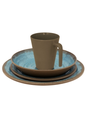 Eurotrail Eurotrail Ocean Servies 16 delig brown/blu Eurotrail Eurotrail Ocean Servies 16 delig brown/blu