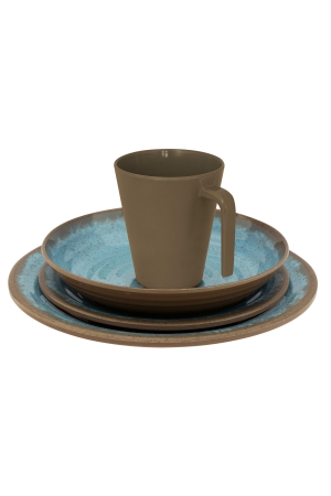 Eurotrail Eurotrail Ocean Servies 16 delig brown/blu  Eurotrail Eurotrail Ocean Servies 16 delig brown/blu