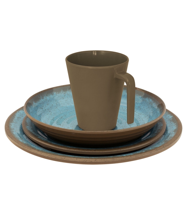 Eurotrail Eurotrail Ocean Servies 16 delig brown/blu  ETKW2046  Eurotrail koken ETKW2046 ecru bij Leerentveldvrijetijd.nl