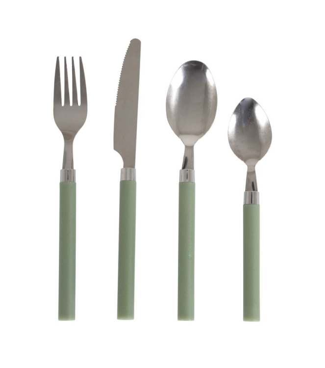 Bo-Camp Bo-Camp Bestekset in box 4-dlg 1-p.groen  6102116  Bo-Camp koken 6102116 ecru bij Leerentveldvrijetijd.nl