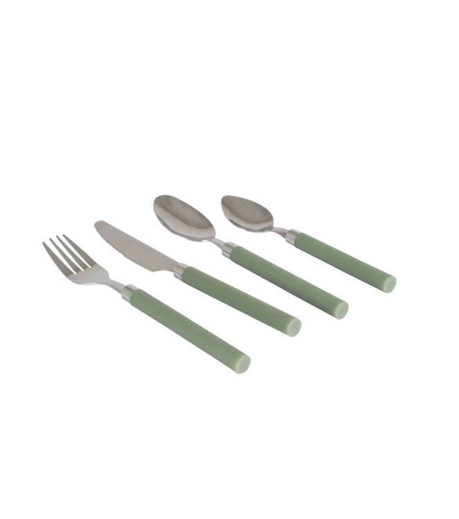 Bo-Camp Bo-Camp Bestekset in box 4-dlg 1-p.groen  6102116  Bo-Camp koken 6102116 ecru bij Leerentveldvrijetijd.nl