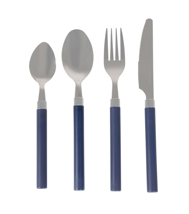 Bo-Camp Bo-Camp Bestekset in box 4-dlg 1-p. navy  6102117  Bo-Camp koken 6102117 ecru bij Leerentveldvrijetijd.nl