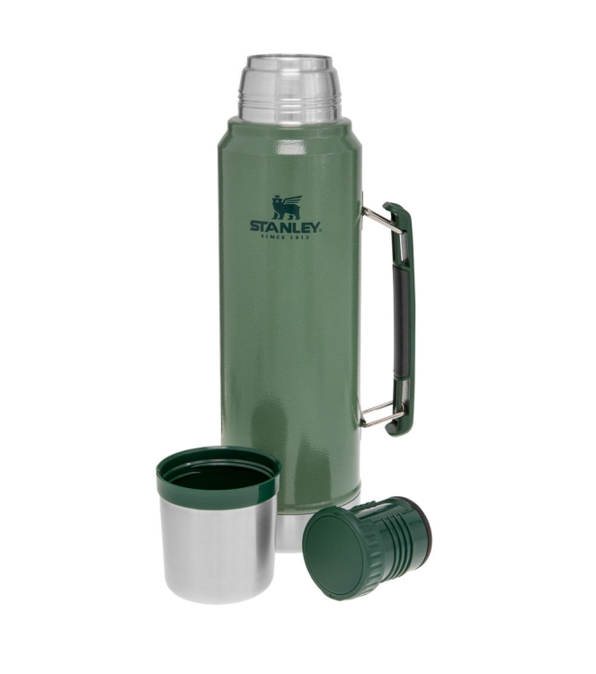 Stanley Stanley The Legendary Classic Bottle 1.0L / 1.1QT hammertone green 10-08266-001 Hammertone Green Stanley koken 10-08266-001 blauw bij Leerentveldvrijetijd.nl