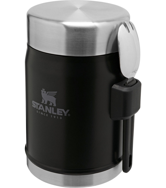 Stanley Stanley The Legendary Food Jar + Spork .4L / 14oz matte black pebble 10-09382-005 Matte Black Pebble Stanley koken 10-09382-005 licht grijs bij Leerentveldvrijetijd.nl