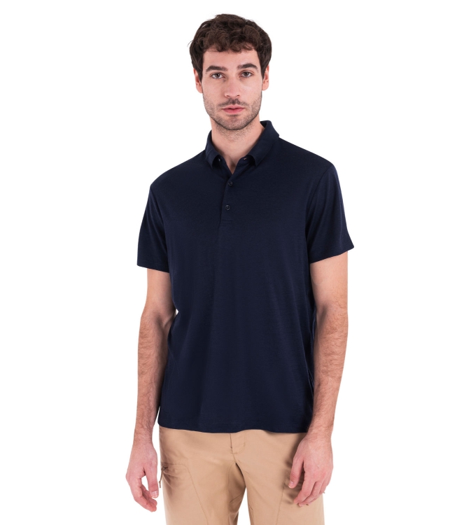 Icebreaker Icebreaker M Mer 150 Tech Lite III SS Polo 4011_midnight navy IB0A56WK 4011_Midnight Navy Icebreaker fleeces en truien IB0A56WK antraciet bij Leerentveldvrijetijd.nl