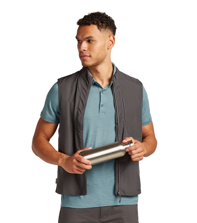 Icebreaker Icebreaker M Mer 150 Tech Lite III SS Polo 0a51_blue ash IB0A56WK 0A51_Blue Ash Icebreaker fleeces en truien IB0A56WK zand bij Leerentveldvrijetijd.nl