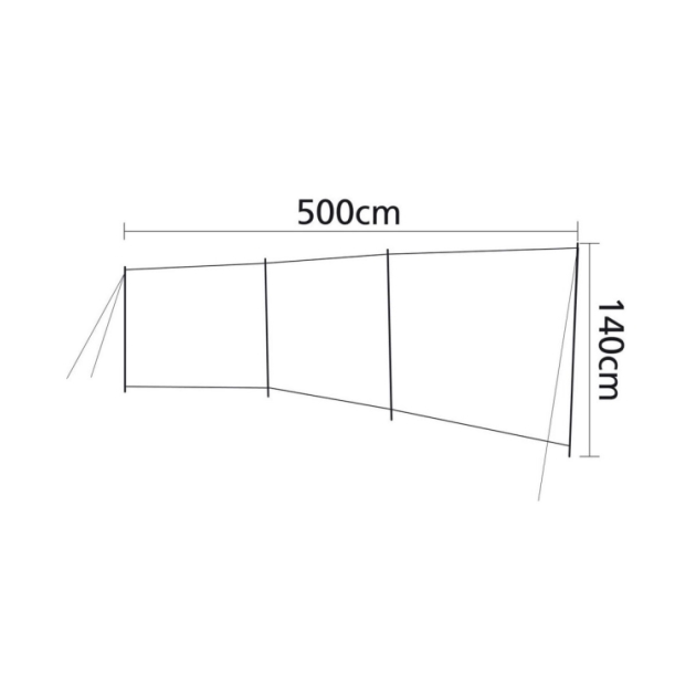 Bo-Camp Windscherm 3 vaks Caira 4367651