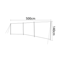 Bo-Camp Windscherm 3 vaks Caira 4367651