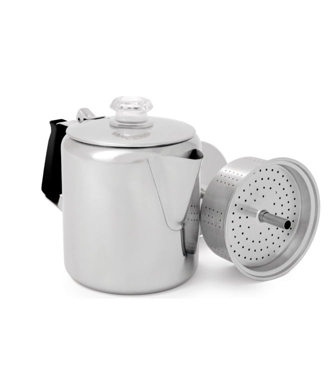 GSI Outdoors GSI Outdoors Glacier Stainless Percolator 6 C  GS65206  GSI Outdoors koken GS65206 ecru bij Leerentveldvrijetijd.nl