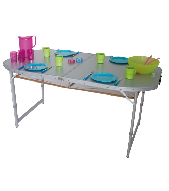 Eurotrail Eurotrail Campingtafel Crouzet 150*80 WP ETCF0386 Eurotrail meubilair ETCF0386 lichtblauw bij Leerentveldvrijetijd.nl