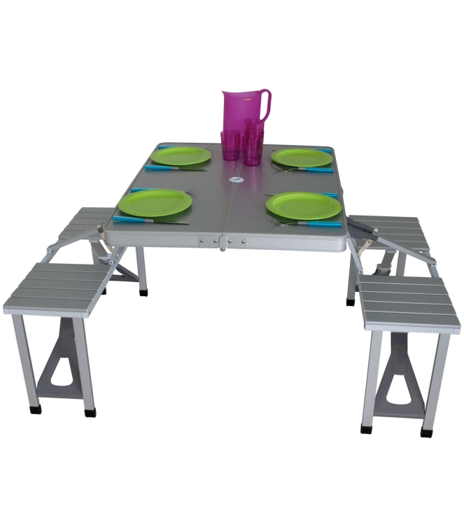 Eurotrail Eurotrail Campingset Limoux picknicktafel ETCF0280 Eurotrail meubilair ETCF0280 ecru bij Leerentveldvrijetijd.nl