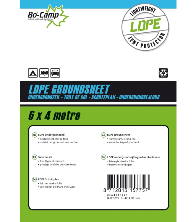 Bo-Camp Bo-Camp Ondergrondzeil 6 x 4 meter  4215775  Bo-Camp tenten 4215775 ecru bij Leerentveldvrijetijd.nl