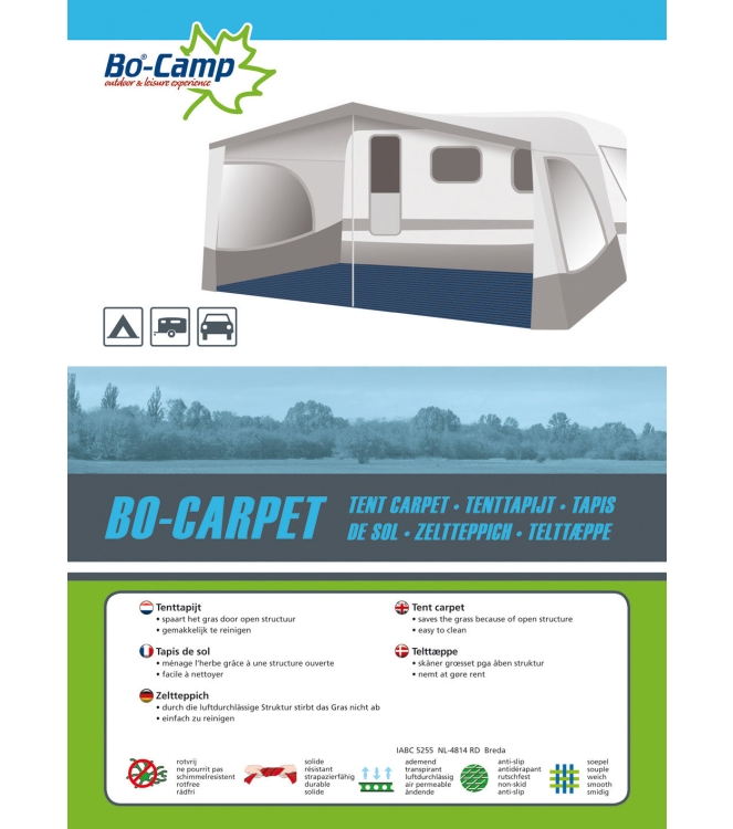 Bo-Camp Bo-Camp Tenttapijt 2,5 x 4,0 meter Blauw  4218051  Bo-Camp tenten 4218051 antraciet bij Leerentveldvrijetijd.nl