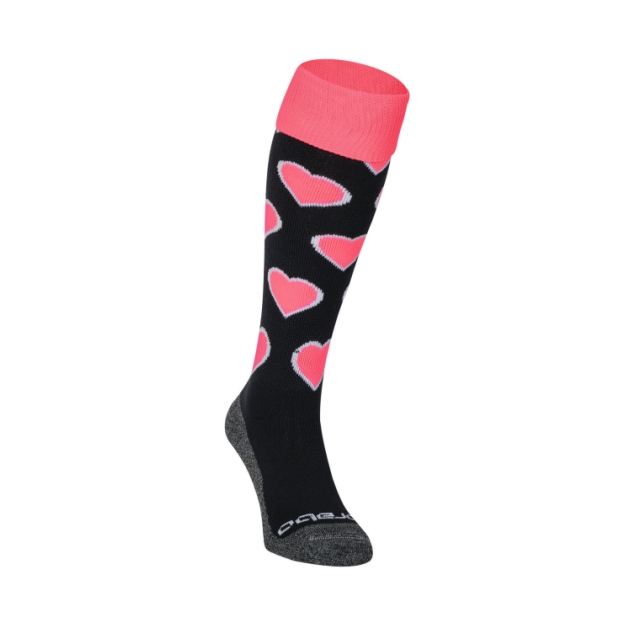 Brabo BC8320C Socks Hearts Black/Pink 318.08320.030