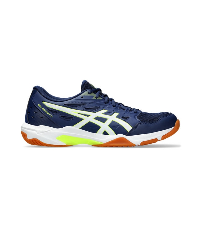 Asics Asics Gel-Rocket 11 403 blue expanse/safety yellow 1071A091 403 Blue Expanse/Safety Yellow Asics hockeyschoenen 1071A091 antraciet bij Leerentveldvrijetijd.nl