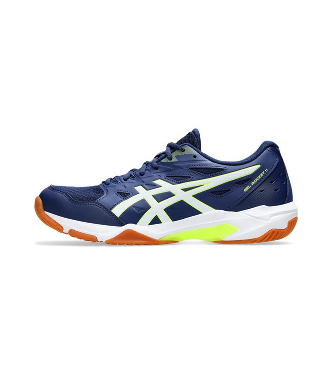 Asics Asics Gel-Rocket 11 403 blue expanse/safety yellow 1071A091 403 Blue Expanse/Safety Yellow Asics hockeyschoenen 1071A091 antraciet bij Leerentveldvrijetijd.nl
