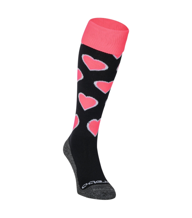 Brabo Brabo BC8320C Socks Hearts Black/Pink  318.08320.030  Brabo hockeykleding 318.08320.030 ecru bij Leerentveldvrijetijd.nl