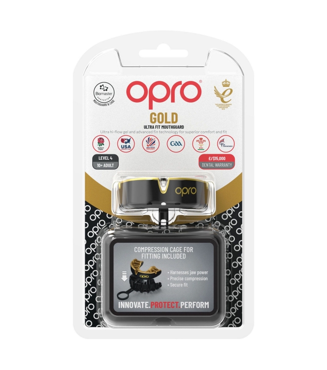 opro opro Gold Ultra Fit Mouthguard 8820 black-gold 790005 8820 Black-Gold opro bescherming 790005 licht grijs bij Leerentveldvrijetijd.nl