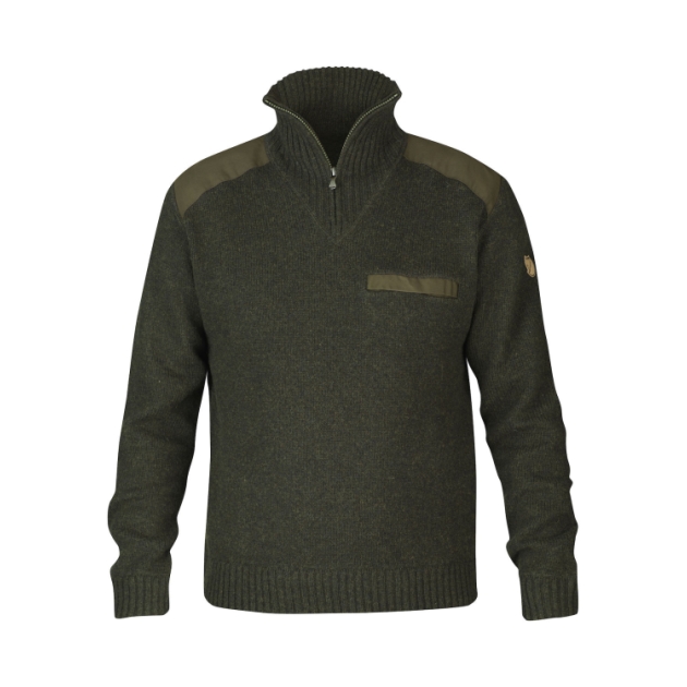 fjällräven Koster Sweater heren 633_Dark Olive F90487