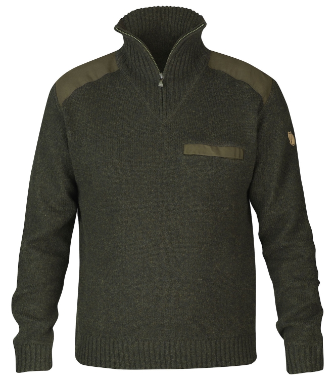 Fjällräven Fjällräven Koster Sweater heren 633_dark olive F90487 633_Dark Olive Fjällräven wintersportkleding F90487 donker grijs bij Leerentveldvrijetijd.nl