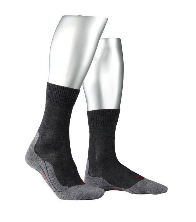 Falke Falke TK5 Wander Women 3180_asphalt mel. 16243 3180_asphalt mel. Falke wandelsokken 16243 zwart combinatie bij Leerentveldvrijetijd.nl
