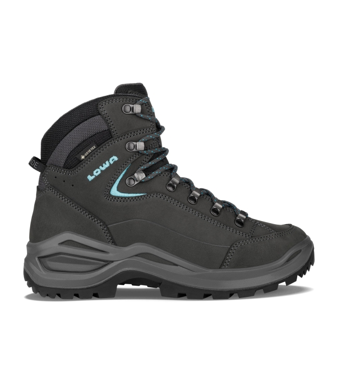 Lowa Lowa Renegade Evo GTX Mid Ws S 9368 asphalt/turqoise LM321918 9368 asphalt/turqoise Lowa wandelschoenen LM321918 lichtblauw bij Leerentveldvrijetijd.nl