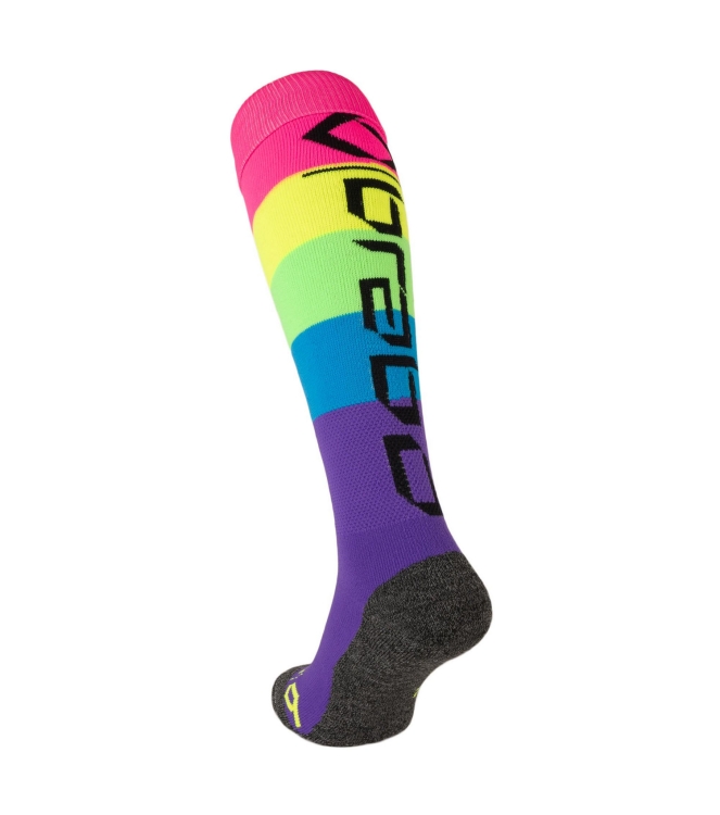 Brabo Brabo BC8690A Socks full rainbow purple 318.08690.010 Full Rainbow Purple Brabo hockeykleding 318.08690.010 blauw combinatie bij Leerentveldvrijetijd.nl