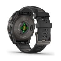 garmin fenix 8 47 mm, AMOLED Sapphire Carbon grey DLC-tit zwarte/pebble grey siliconen band 010-02904-21
