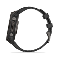 garmin fenix 8 47 mm, AMOLED Sapphire Carbon grey DLC-tit zwarte/pebble grey siliconen band 010-02904-21