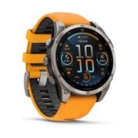 garmin fenix 8 47 mm, AMOLED Sapphire titanium Spark orange/graphite siliconen band 010-02904-11