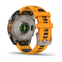 garmin fenix 8 47 mm, AMOLED Sapphire titanium Spark orange/graphite siliconen band 010-02904-11