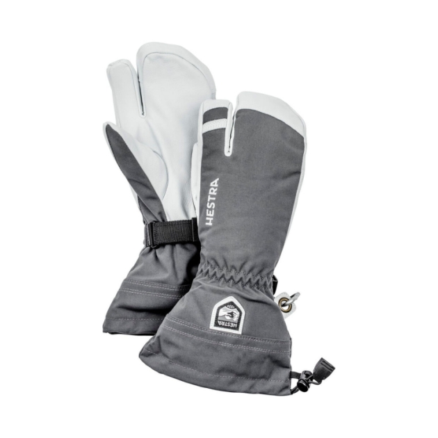 hestra Army Leather Heli Ski - 3 finger 350_Grey 30572