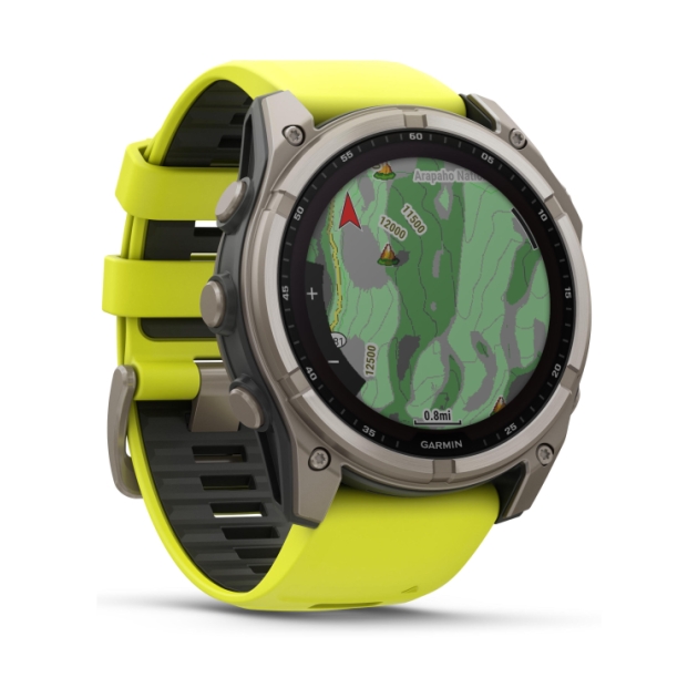 garmin fenix 8  51 mm, Solar, Sapphire titanium Amp Yellow/Graphite Band 010-02907-21