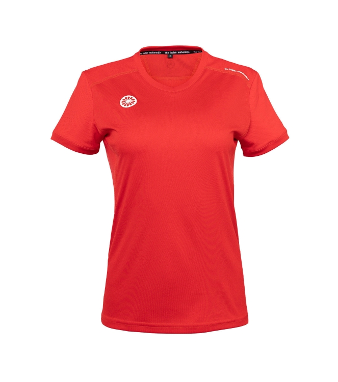 The Indian Maharadja The Indian Maharadja Jaipur Girls Performance Tee red T100313 red The Indian Maharadja hockeykleding T100313 geel bij Leerentveldvrijetijd.nl