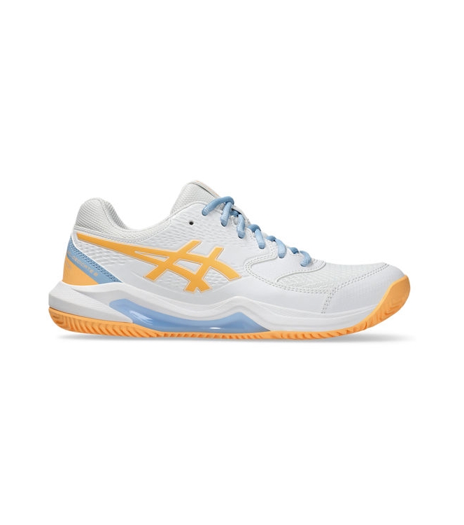 Asics Asics Gel-Dedicate 8 Padel 104_white/orange glow 1042A241 104_White/Orange Glow Asics padel 1042A241 beige bij Leerentveldvrijetijd.nl