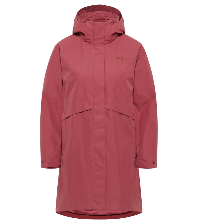 Jack Wolfskin Jack Wolfskin Baylight 3In1 Coat W j0125_red coral A60014 J0125_Red Coral Jack Wolfskin jassen A60014 geel bij Leerentveldvrijetijd.nl