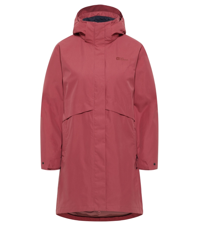 Jack Wolfskin Jack Wolfskin Baylight 3In1 Coat W j0125_red coral A60014 J0125_Red Coral Jack Wolfskin jassen A60014 geel bij Leerentveldvrijetijd.nl