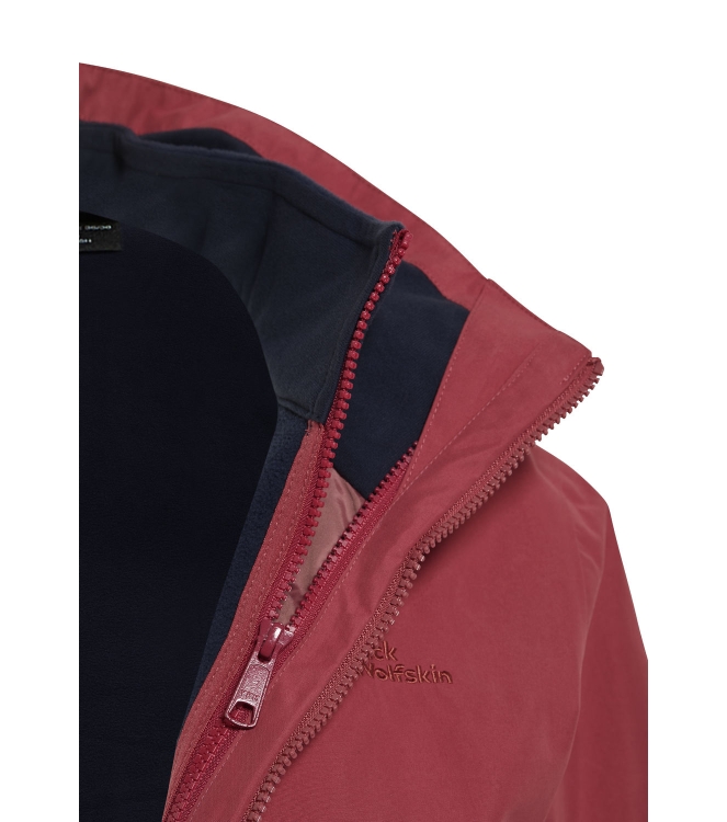 Jack Wolfskin Jack Wolfskin Baylight 3In1 Coat W j0125_red coral A60014 J0125_Red Coral Jack Wolfskin jassen A60014 geel bij Leerentveldvrijetijd.nl