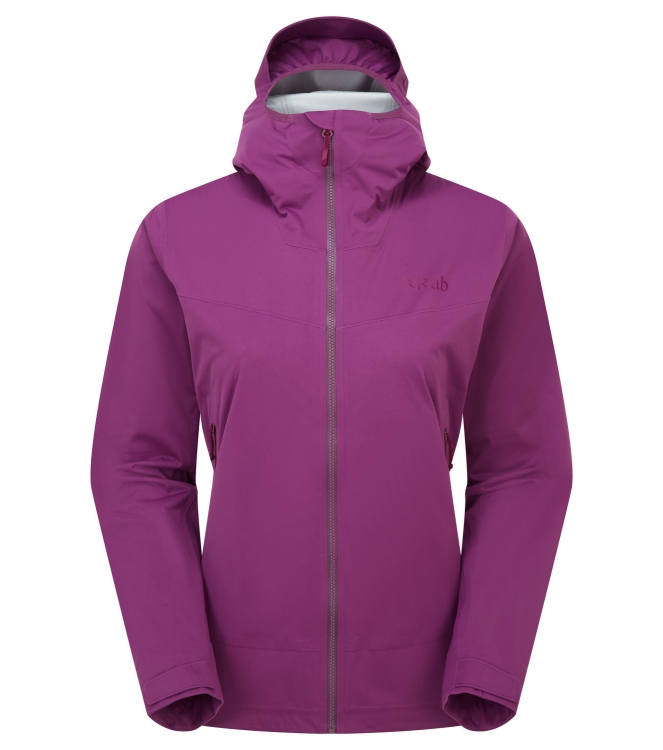 Rab Rab Kinetic 2.0 Jacket Wmns plum QWG-75 Plum Rab jassen QWG-75 blauw combinatie bij Leerentveldvrijetijd.nl
