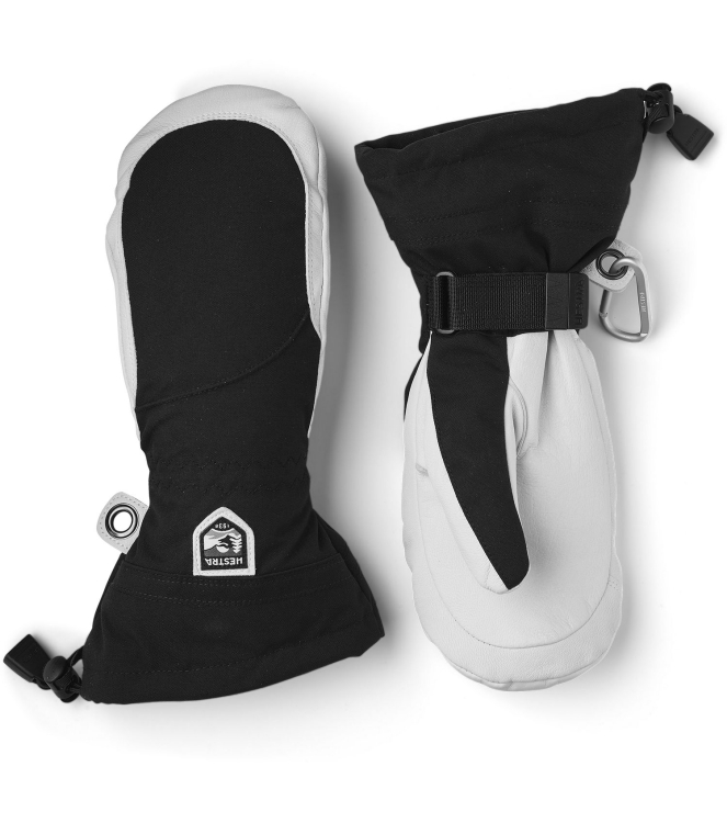 Hestra Hestra Heli Ski Female  -  Mitt 100020_black/offwhite 30611 100020_Black/Offwhite Hestra wintersportkleding 30611 licht grijs bij Leerentveldvrijetijd.nl