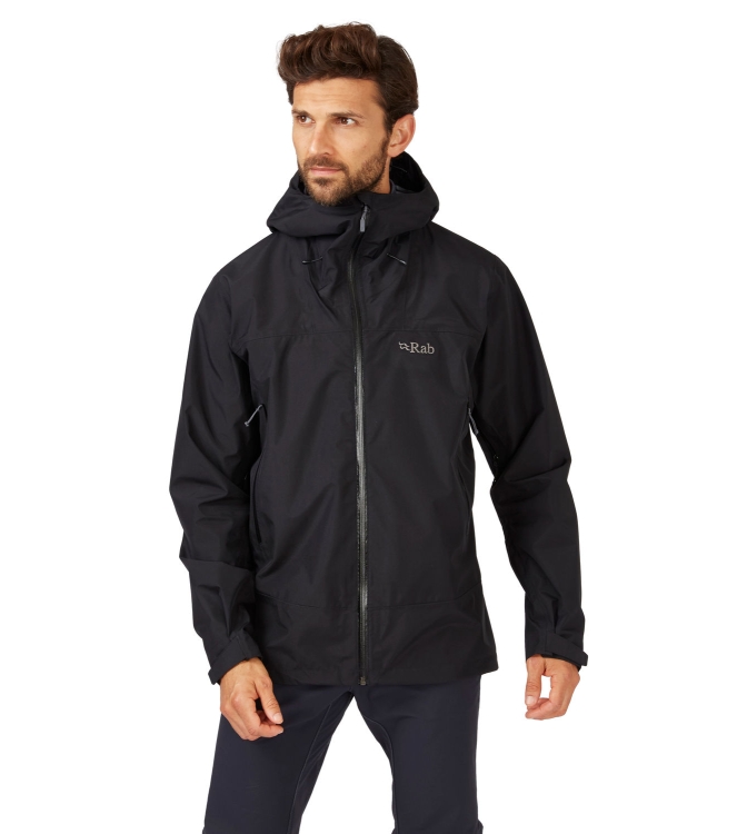 Rab Rab Namche GTX Jacket black QWH-77 Black Rab jassen QWH-77 licht grijs bij Leerentveldvrijetijd.nl