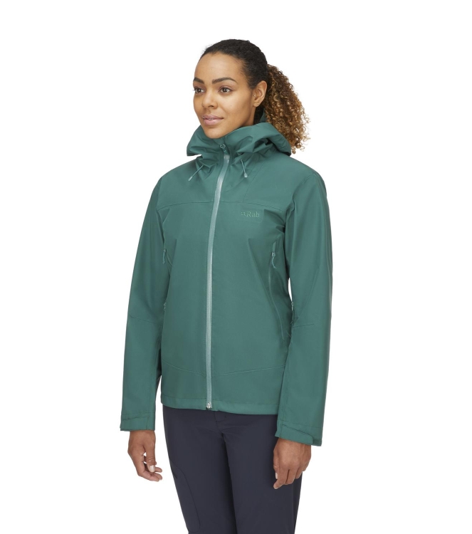 Rab Rab Namche GTX Jacket Wmns green slate QWH-78 Green Slate Rab jassen QWH-78 blauw bij Leerentveldvrijetijd.nl