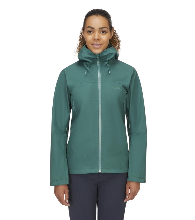 Rab Rab Namche GTX Jacket Wmns green slate QWH-78 Green Slate Rab jassen QWH-78 blauw bij Leerentveldvrijetijd.nl